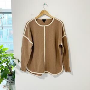 J. Crew Camel Brown Wool Oversized Sweater Size Medium